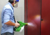 Application of Antimicrobial Coating to Toilets